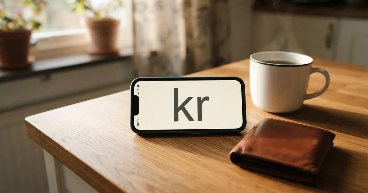 Mobiltelefon på ett träbord bredvid en plånbok och en kopp kaffe — casinon med bankid i sverige